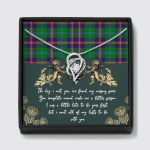 Young Clan Badge Tartan Heart Necklace With Box