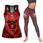 Lava Skull San Francisco 49ers NFL American Football Team Logo Tank top and legging set Gift For 49ers Fans