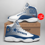 Dallas Cowboys Football Customized Shoes Air JD13 Sneakers Polka Dot