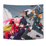 Darling In The Franxx Anime Tapestry - Zero Two And Hiro Dancing With Strelitzia Tapestry Home Decor