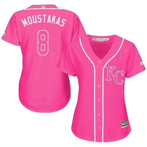 فابيو كانافارو Royals #8 Mike Moustakas Pink Fashion Women's Stitched Baseball ... فابيو كانافارو