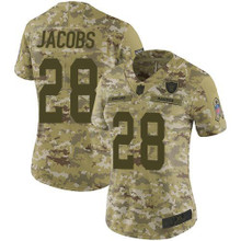 مايهم Raiders #25 Josh Jacobs Camo Women's Stitched Football Limited Rush Realtree Jersey مايهم