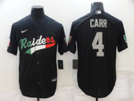 Men's Las Vegas Raiders #4 Derek Carr Black Mexico Stitched Mlb Cool Base Nike Baseball Jersey Nfl