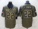 Men's Dallas Cowboys #22 Emmitt Smith Nike Olive 2021 Salute To Service Retired Player Limited Jersey Nfl