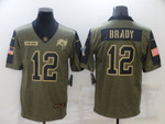 Men's Tampa Bay Buccaneers #12 Tom Brady Nike Olive 2021 Salute To Service Limited Player Jersey Nfl