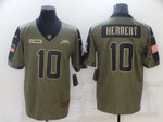 Men's Los Angeles Chargers #10 Justin Herbert Nike Olive 2021 Salute To Service Limited Player Jersey Nfl