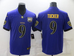 Men's Baltimore Ravens #9 Justin Tucker Purple 25Th Season Golden Stitched Nfl Nike Limited Jersey Nfl