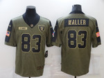 Men's Las Vegas Raiders #83 Darren Waller 2021 Olive Salute To Service Limited Stitched Jersey Nfl