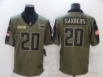 Men's Detroit Lions #20 Barry Sanders Nike Olive 2021 Salute To Service Retired Player Limited Jersey Nfl