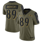 Men's Baltimore Ravens #89 Mark Andrews Nike Olive 2021 Salute To Service Limited Player Jersey Nfl