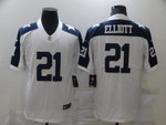 Men's Dallas Cowboys #21 Ezekiel Elliott White Thanksgiving Vapor Untouchable Stitched Nfl Nike Limited Jersey Nfl