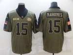 Men's Kansas City Chiefs #15 Patrick Mahomes Nike Olive 2021 Salute To Service Limited Player Jersey Nfl