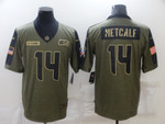 Men's Seattle Seahawks #14 Dk Metcalf Nike Olive 2021 Salute To Service Limited Player Jersey Nfl