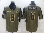 Men's Dallas Cowboys #8 Troy Aikman Nike Olive 2021 Salute To Service Retired Player Limited Jersey Nfl