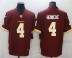 Men's Washington Redskins #4 Taylor Heinicke Burgundy Red New 2020 Vapor Untouchable Stitched Nfl Nike Limited Jersey Nfl