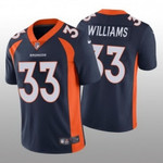 Men Nike Denver Broncos #33 Javonte Williams Navy Blue Vapor Limited Jersey Nfl