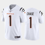 Men's Cincinnati Bengals #1 Ja'marr Chase White 2021 Limited Football Jersey Nfl