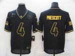 Men's Dallas Cowboys #4 Dak Prescott Black Gold 2020 Salute To Service Stitched Nfl Nike Limited Jersey Nfl
