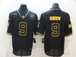 Men's Cincinnati Bengals #9 Joe Burrow Black Gold 2020 Salute To Service Stitched Nfl Nike Limited Jersey Nfl