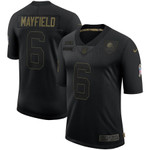 Nike Browns 6 Baker Mayfield Black 2020 Salute To Service Limited Jersey Nfl