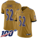 #Nike Ravens #52 Ray Lewis Gold Men's Stitched Nfl Limited Inverted Legend 100Th Season Jersey Nfl
