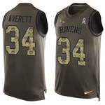 Nike Ravens #34 Anthony Averett Green Men's Stitched Nfl Limited Salute To Service Tank Top Jersey Nfl