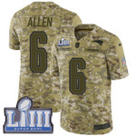 #6 Limited Ryan Allen Camo Nike Nfl Men's Jersey New England Patriots 2018 Salute To Service Super Bowl Liii Bound Nfl