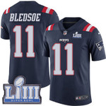 Men's New England Patriots #11 Drew Bledsoe Navy Blue Nike Nfl Rush Vapor Untouchable Super Bowl Liii Bound Limited Jersey Nfl