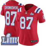 Women's New England Patriots #87 Rob Gronkowski Red Nike Nfl Alternate Vapor Untouchable Super Bowl Liii Bound Limited Jersey Nfl