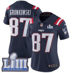 Women's New England Patriots #87 Rob Gronkowski Navy Blue Nike Nfl Rush Vapor Untouchable Super Bowl Liii Bound Limited Jersey Nfl