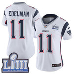 Women's New England Patriots #11 Julian Edelman White Nike Nfl Road Vapor Untouchable Super Bowl Liii Bound Limited Jersey Nfl