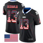 Nike New York Giants #13 Odell Beckham Jr Black Men's Stitched Nfl Limited Rush Usa Flag Jersey Nfl