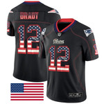 Nike New England Patriots #12 Tom Brady Black Men's Stitched Nfl Limited Rush Usa Flag Jersey Nfl