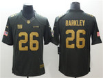 Nike New York Giants #26 Saquon Barkley Gold Anthracite Salute To Service Limited Jersey Nfl