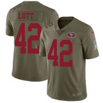 Men's Nike San Francisco 49Ers #42 Ronnie Lott Olive 2017 Salute To Service Nfl Limited Stitched Jersey Nfl