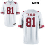 Mens Nike San Francisco 49Ers #81 Trent Taylor Stitched White Game Football Jersey Nfl