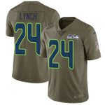 Nike Seattle Seahawks #24 Marshawn Lynch Olive Men's Stitched Nfl Limited 2017 Salute To Service Jersey Nfl