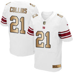 Nike Giants #21 Landon Collins White Men's Stitched Nfl Elite Gold Jersey Nfl