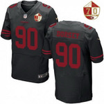 Men's San Francisco 49Ers #90 Glenn Dorsey Black Color Rush 70Th Anniversary Patch Stitched Nfl Nike Elite Jersey Nfl