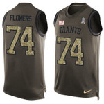 Men's New York Giants #74 Ereck Flowers Green Salute To Service Hot Pressing Player Name & Number Nike Nfl Tank Top Jersey Nfl