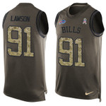 Men's Buffalo Bills #91 Manny Lawson Green Salute To Service Hot Pressing Player Name & Number Nike Nfl Tank Top Jersey Nfl