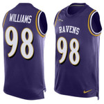 Men's Baltimore Ravens #98 Brandon Williams Purple Hot Pressing Player Name & Number Nike Nfl Tank Top Jersey Nfl