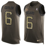 Men's Chicago Bears #6 Jay Cutler Green Salute To Service Hot Pressing Player Name & Number Nike Nfl Tank Top Jersey Nfl