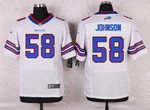 Men's Buffalo Bills #58 Randell Johnson White Road Nfl Nike Elite Jersey Nfl