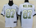 Nike Green Bay Packers #87 Jordy Nelson Drift Fashion White Elite Jersey Nfl