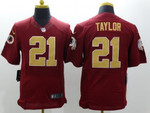 Nike Washington Redskins #21 Sean Taylor Red With Gold Elite Jersey Nfl