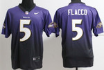 Nike Baltimore Ravens #5 Joe Flacco Purple/Black Fadeaway Elite Jersey Nfl