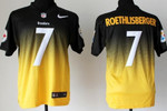 Nike Pittsburgh Steelers #7 Ben Roethlisberger Black/Yellow Fadeaway Elite Jersey Nfl