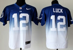 Nike Indianapolis Colts #12 Andrew Luck Blue/White Fadeaway Elite Jersey Nfl