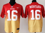 Nike San Francisco 49Ers #16 Joe Montana Red/Gold Fadeaway Elite Jersey Nfl